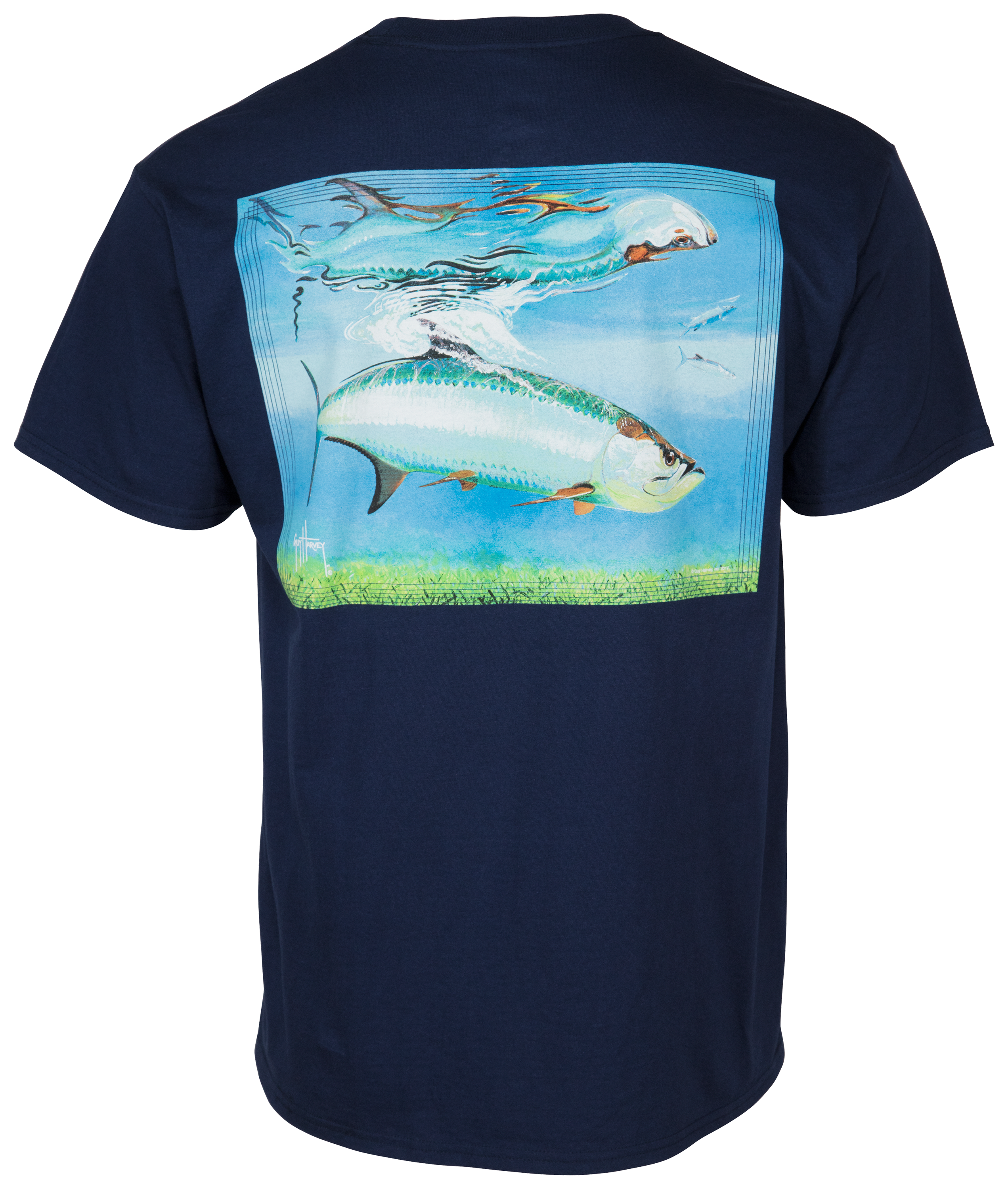 Guy Harvey Tarpon Reflections Pocket Short-Sleeve T-Shirt for Men ...